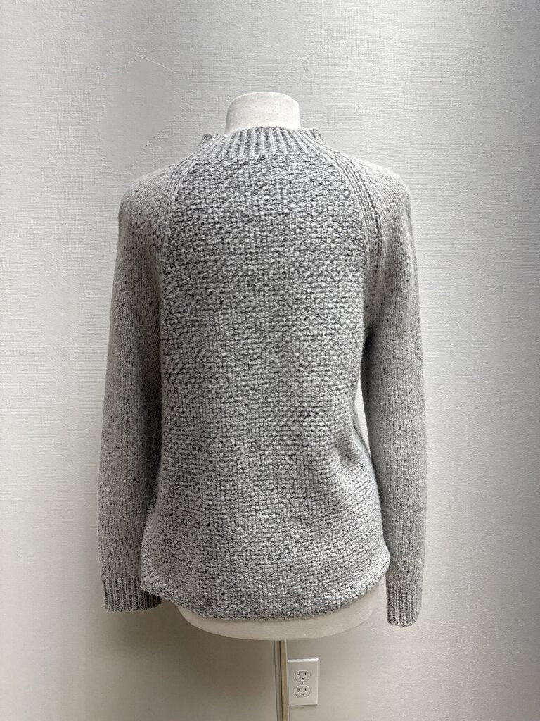 Vince Grey Marled Cashmere Mock Neck Sweater