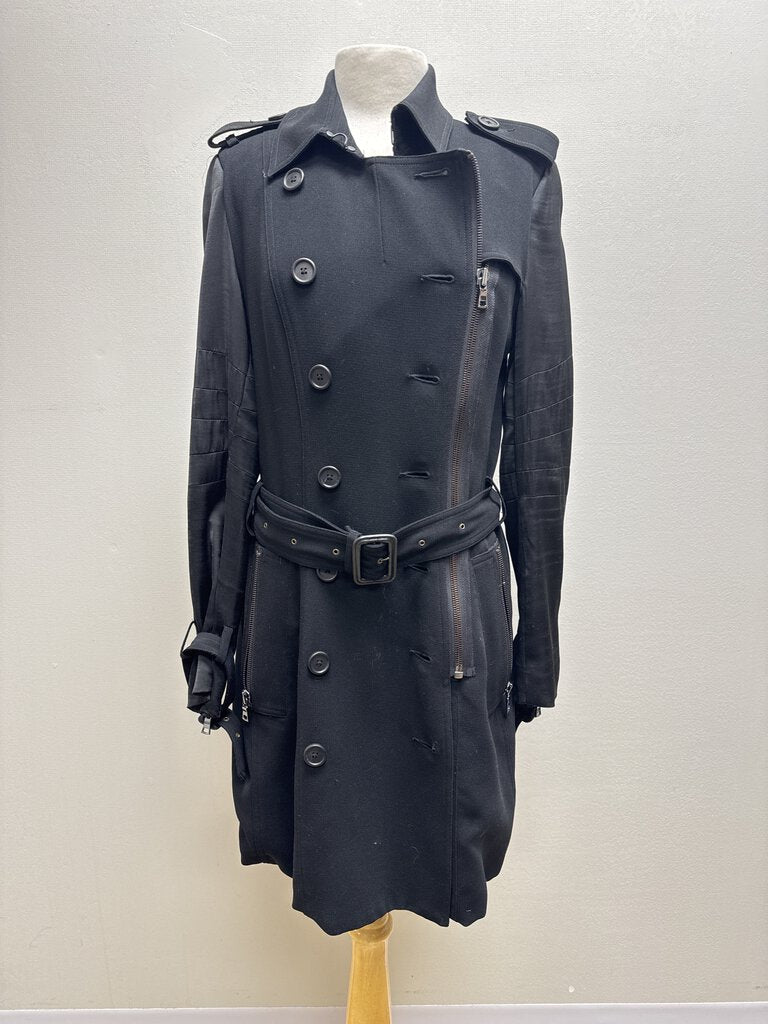 Hudson Black Belted Trench Coat