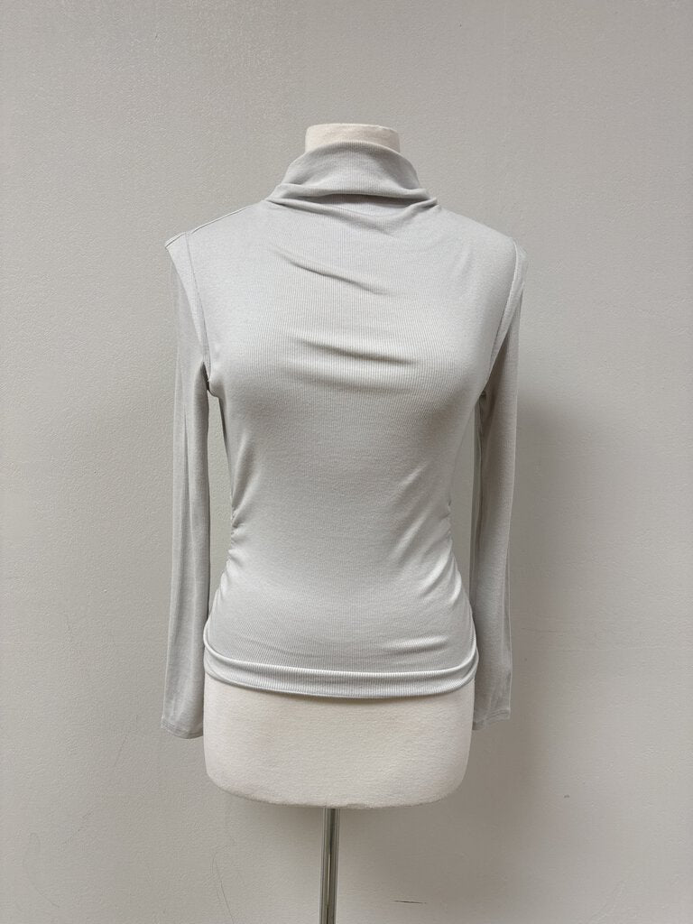 Michael Stars Grey Mock Neck Ribbed Top