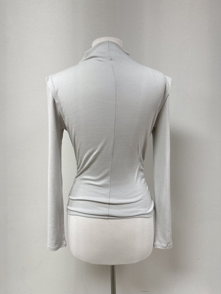 Michael Stars Grey Mock Neck Ribbed Top