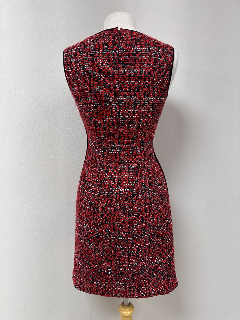 St John Red Tweed Sheath Dress