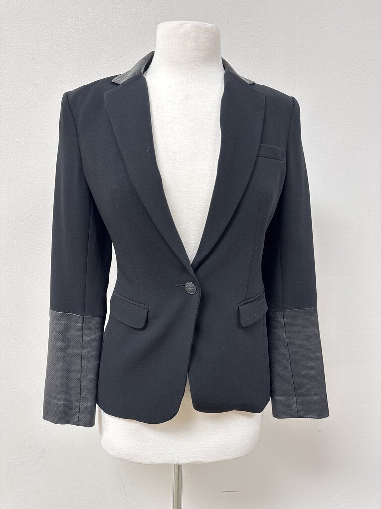 rag & bone Black Leather Trim Blazer