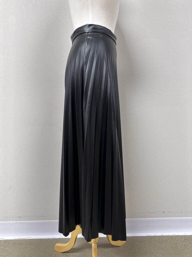 Moonflower Black Accordian Pleated Maxi Skirt