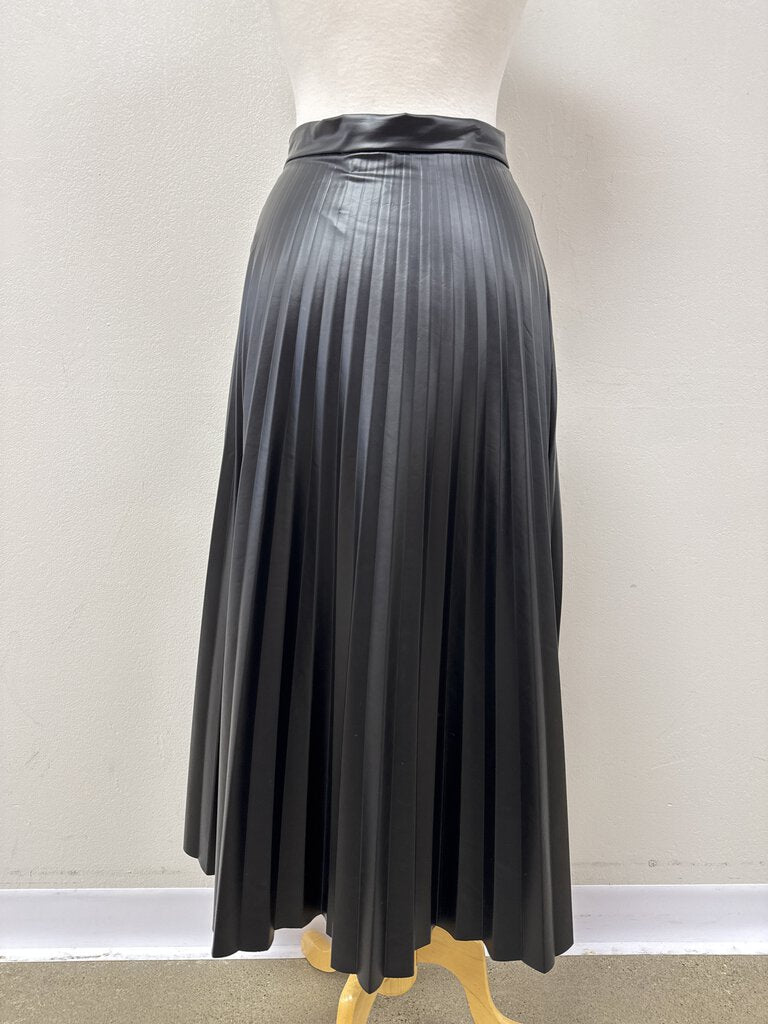 Moonflower Black Accordian Pleated Maxi Skirt