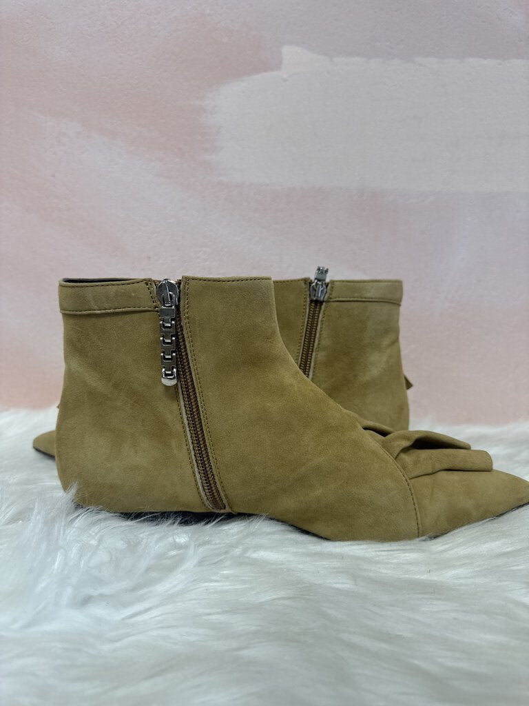 JW Anderson Tan Suede Ruffle Boot