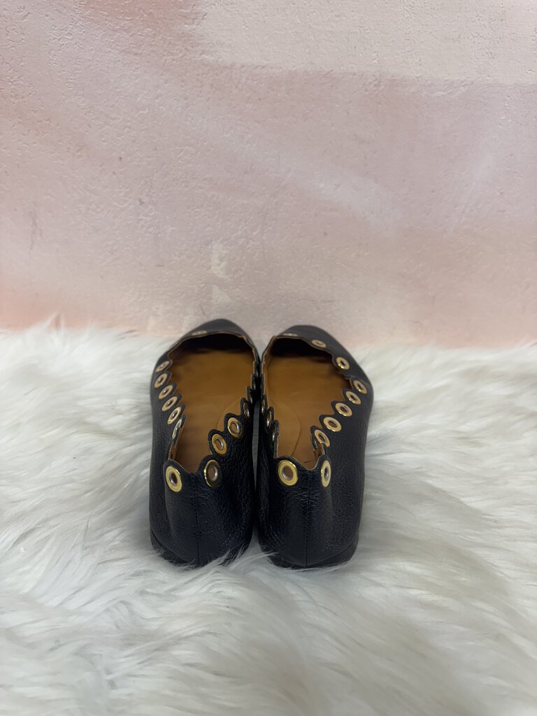 Chloe Black Gold Rivet Ballet Flat