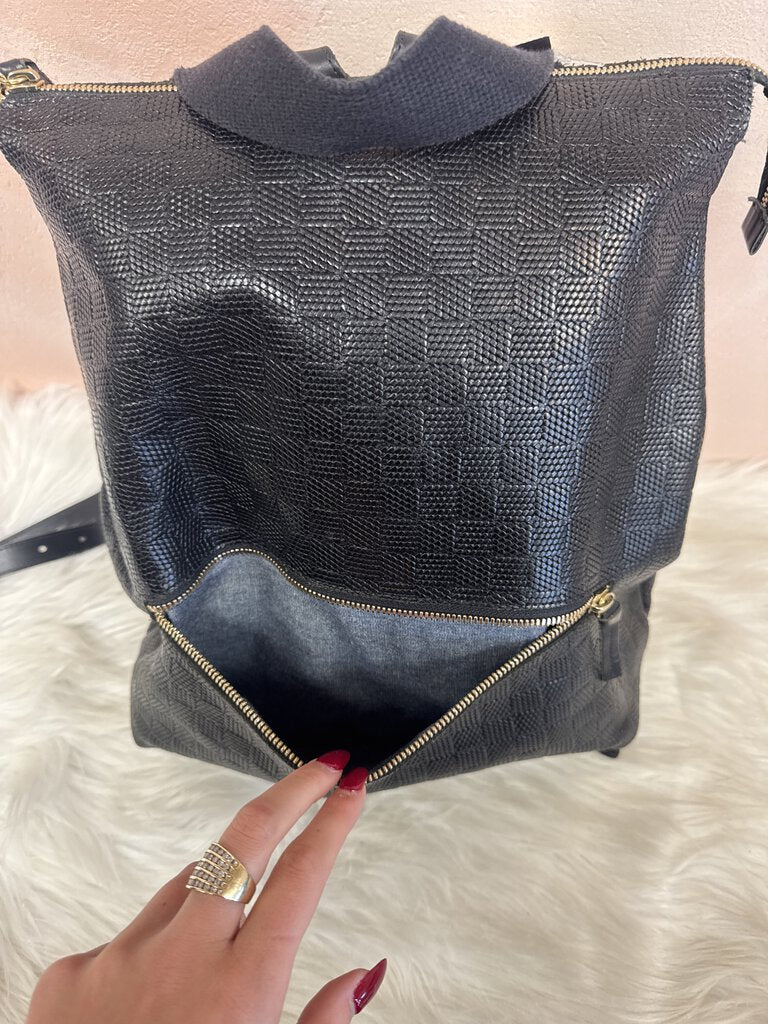 Clare V Black Embossed Backpack