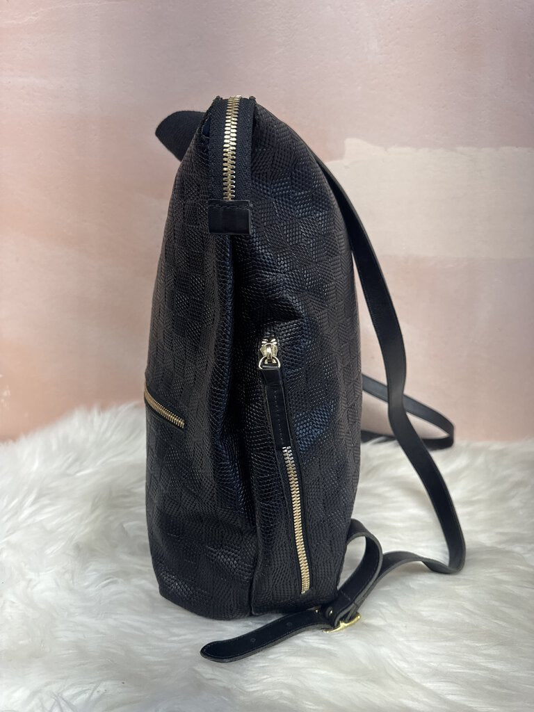 Clare V Black Embossed Backpack