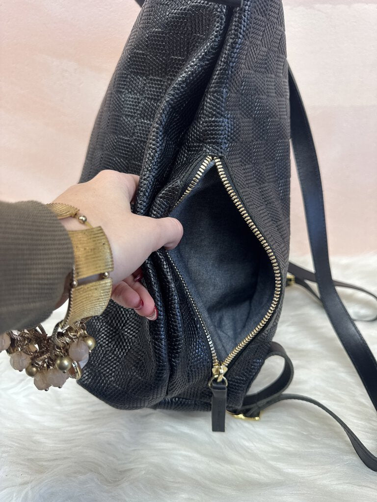 Clare V Black Embossed Backpack