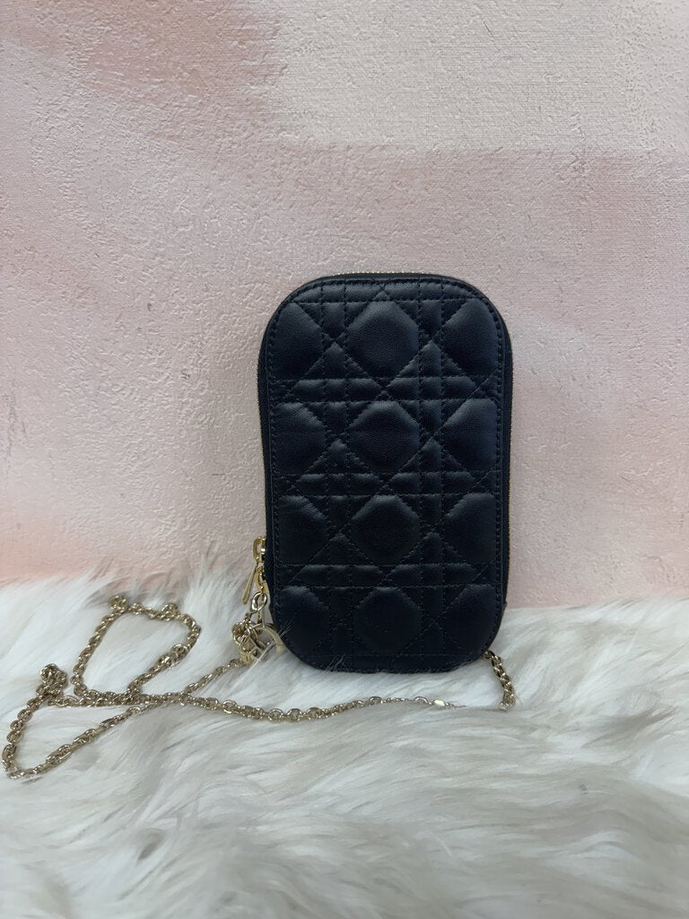 Dior Black Cannage Lady Dior Phone Holder