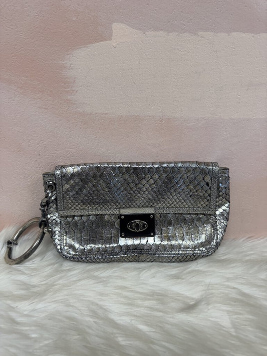 Lanvin Silver Python Clutch