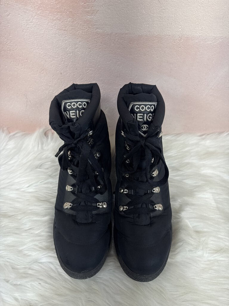 Chanel Black Coco Neige Snow Boots