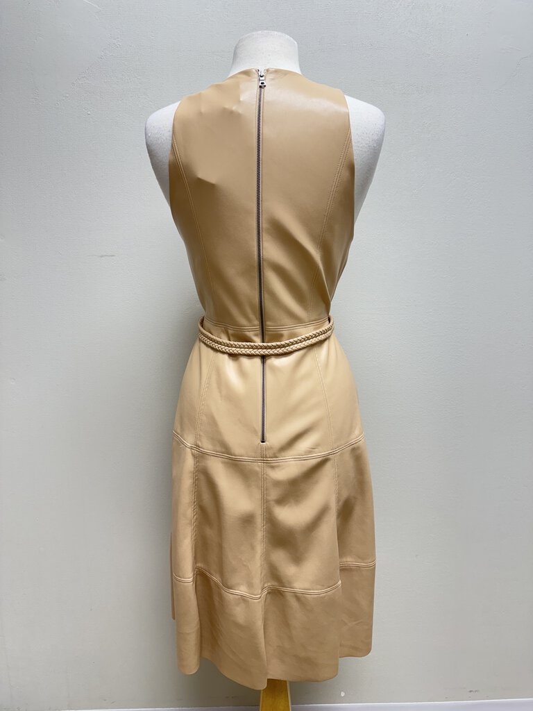 alice + olivia Tan Faux Leather Belted Dress NWT