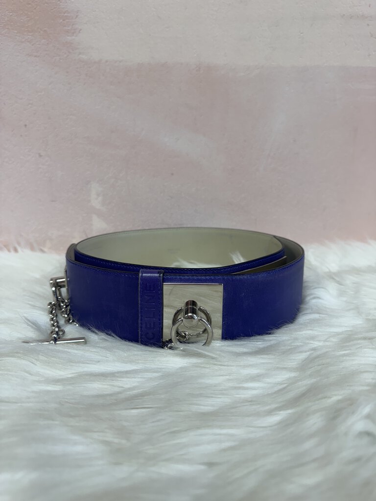 Celine Purple Vintage Leather Belt '90's