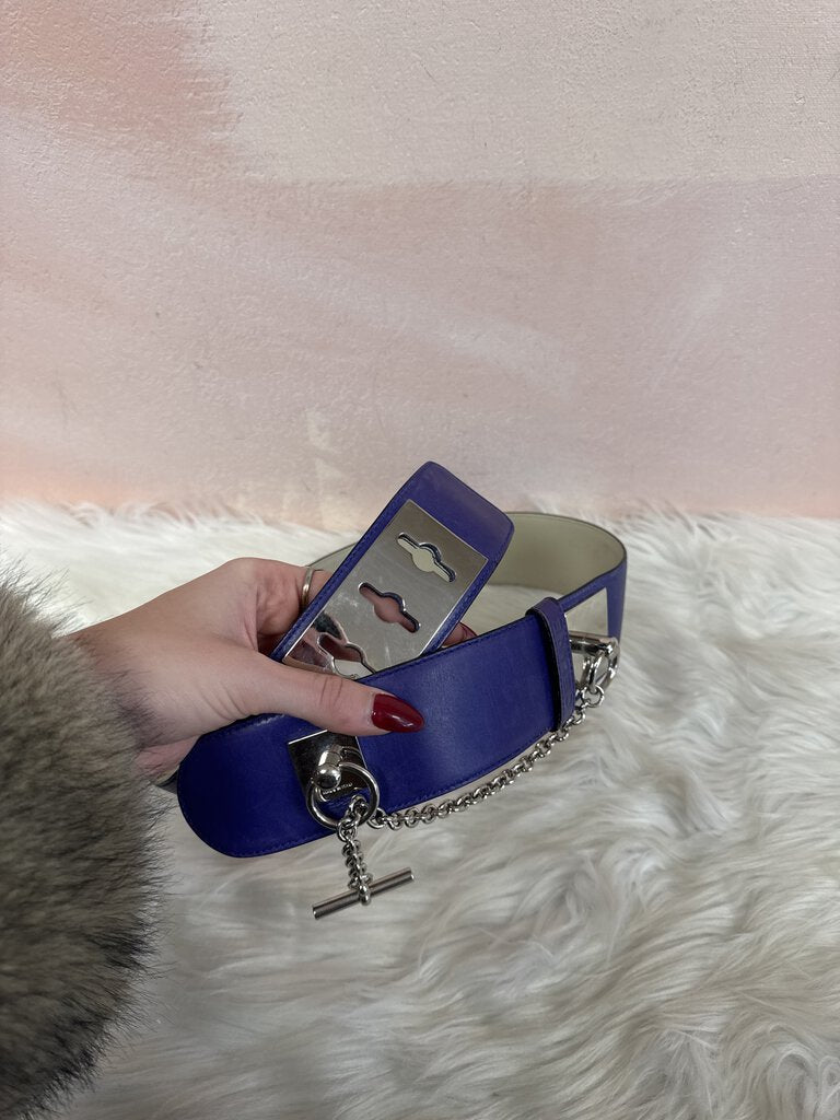 Celine Purple Vintage Leather Belt '90's