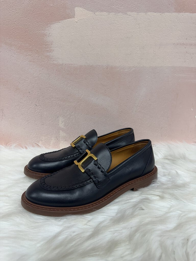 Chloe Black Leather Marcie Loafer