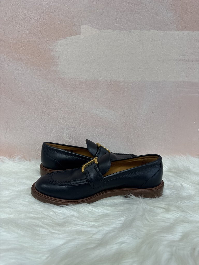 Chloe Black Leather Marcie Loafer