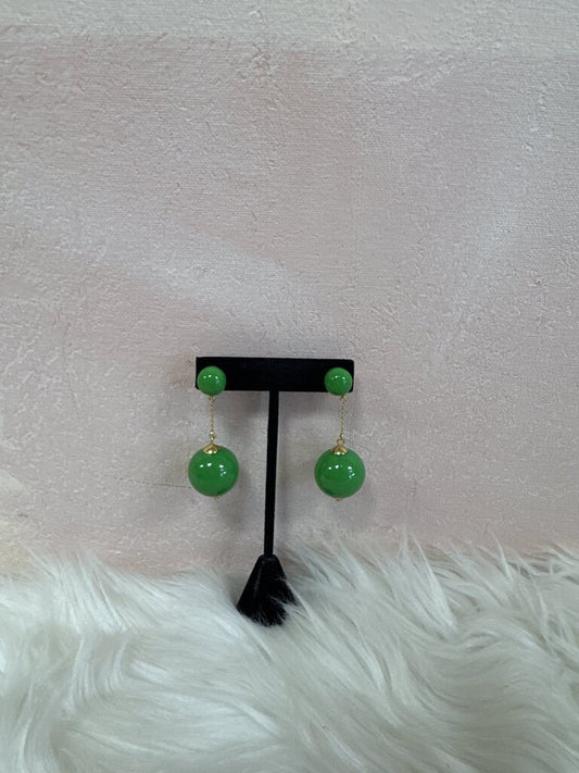 Green Ball Drop Earring NWT