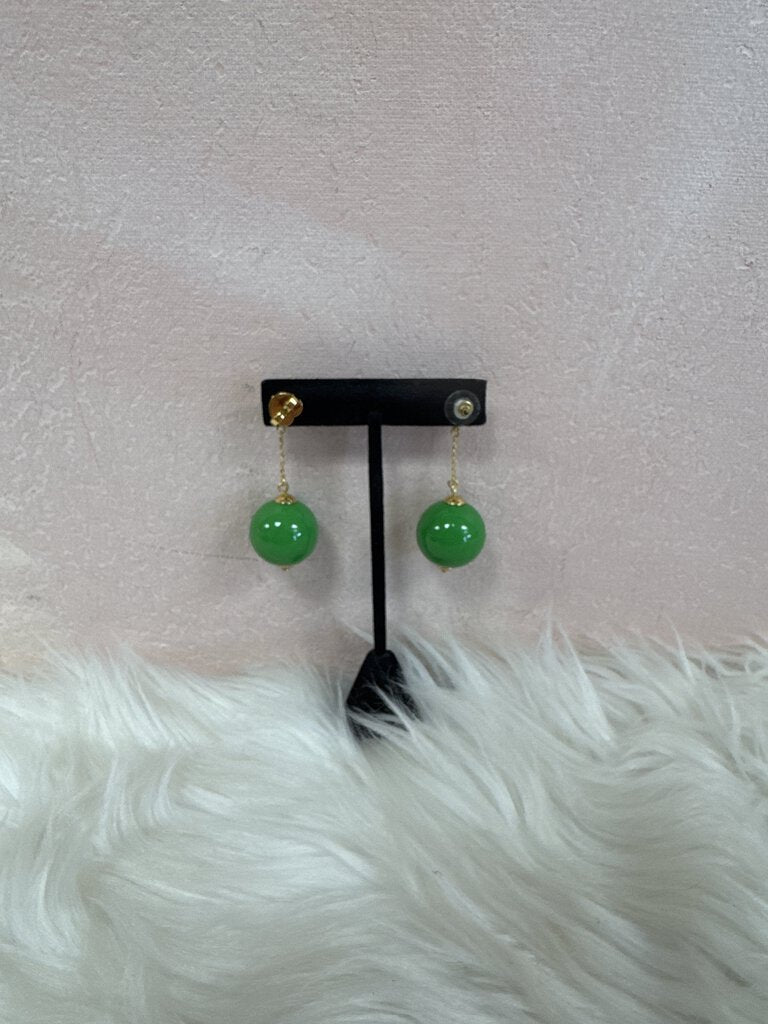 Green Ball Drop Earring NWT