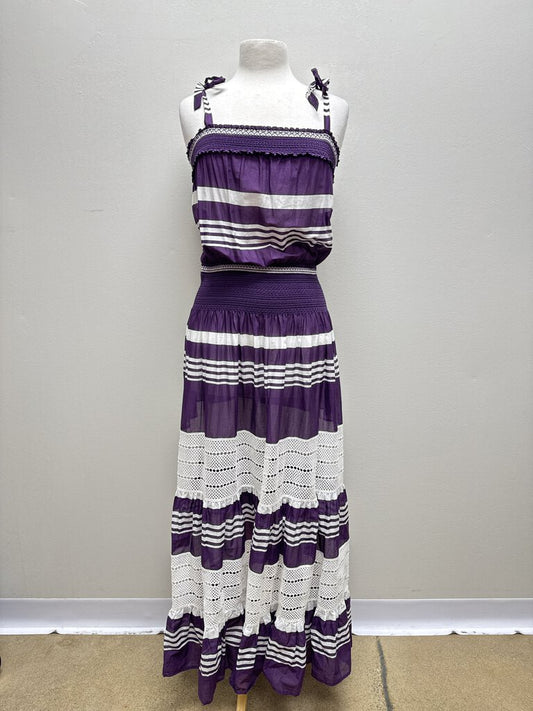 Tory Burch Purple Striped Sundress