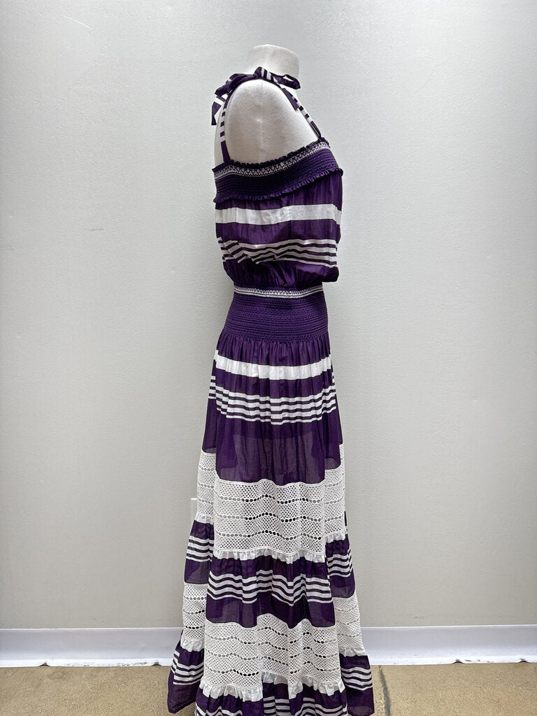 Tory Burch Purple Striped Sundress