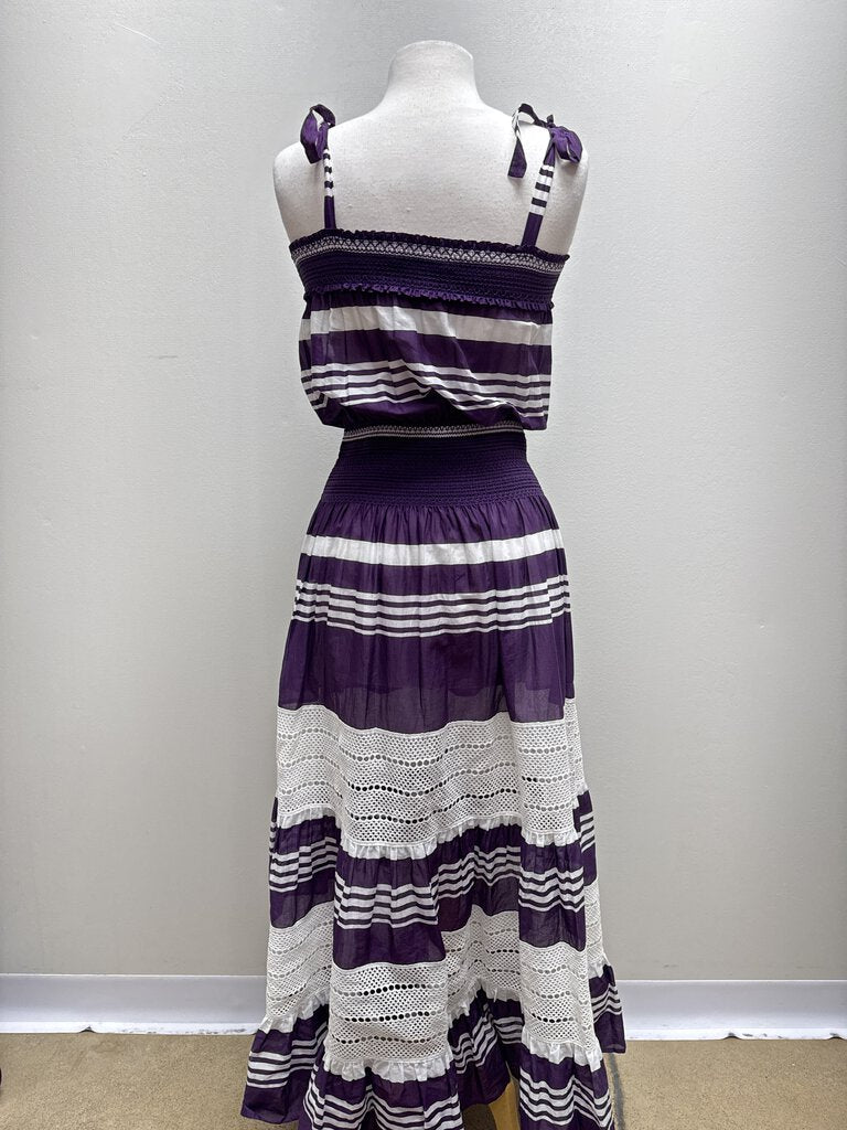 Tory Burch Purple Striped Sundress