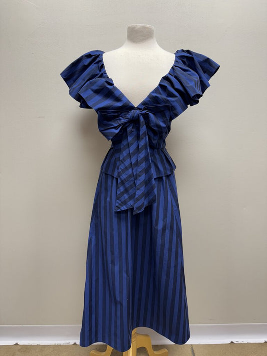 Carolina Herrera Blue Striped Sundress