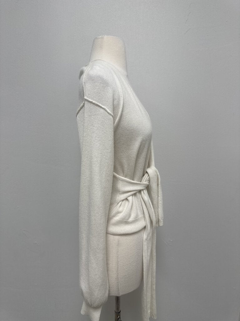 Unscripted Cream Cashmere Wrap Cardigan