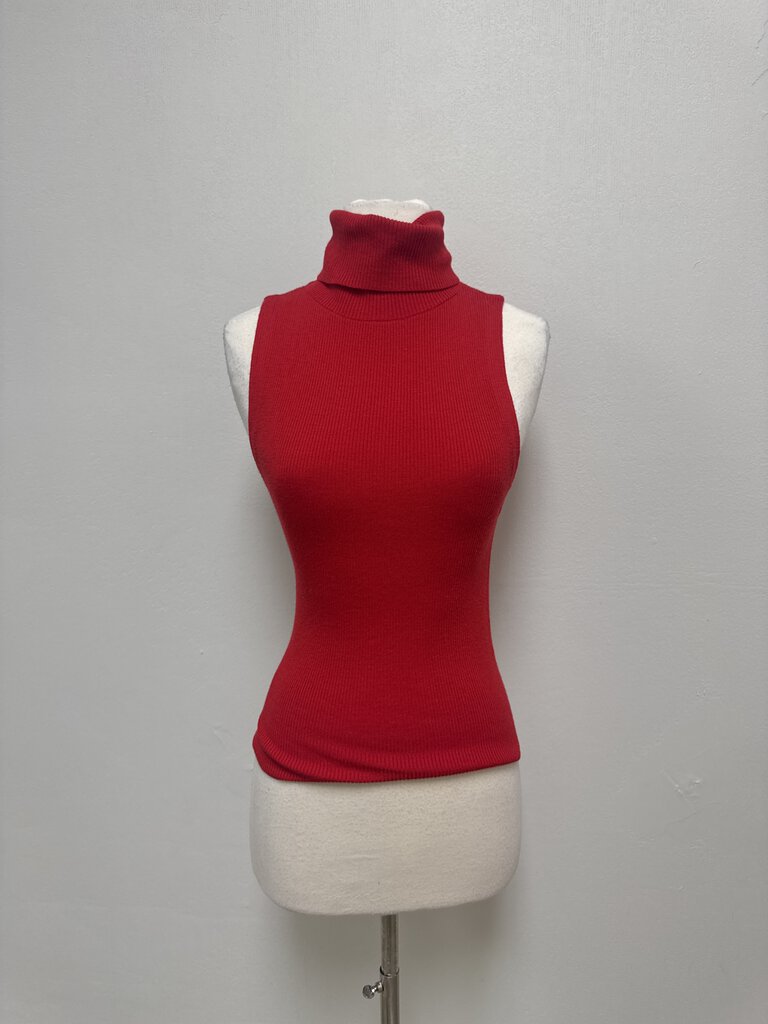 alice + olivia Red Sleeveless Turtleneck NWT