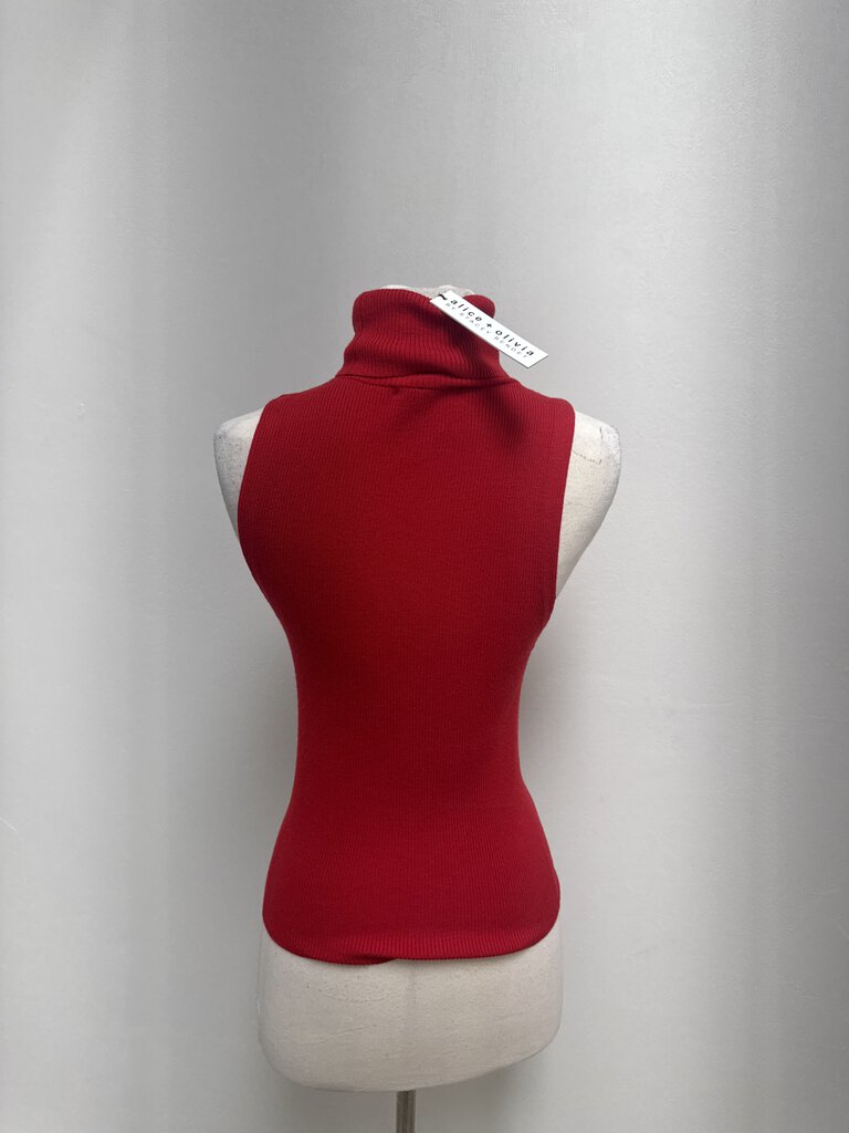 alice + olivia Red Sleeveless Turtleneck NWT