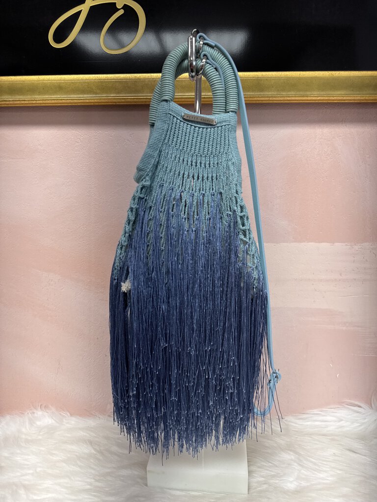 Petit Kouraj Blue Ombre Fringe Shoulder Bag