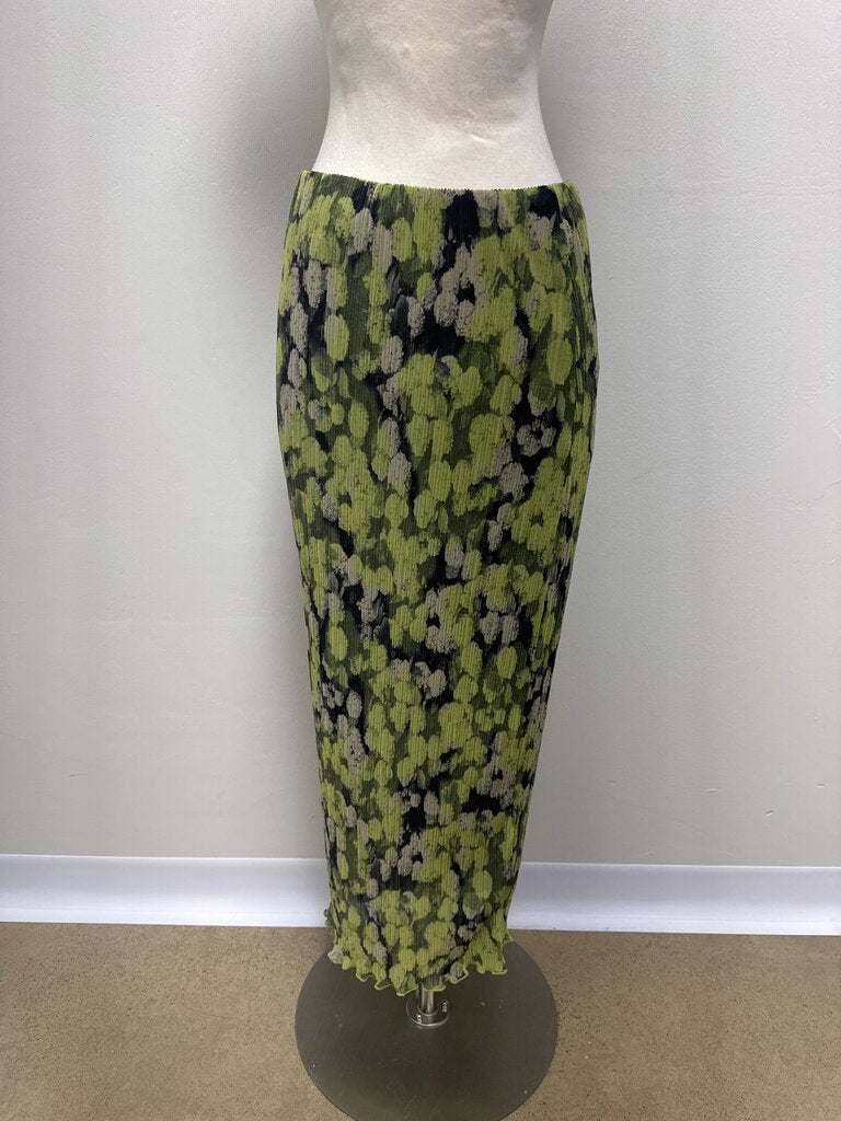 Topshop Green Multi Pleated Skirt