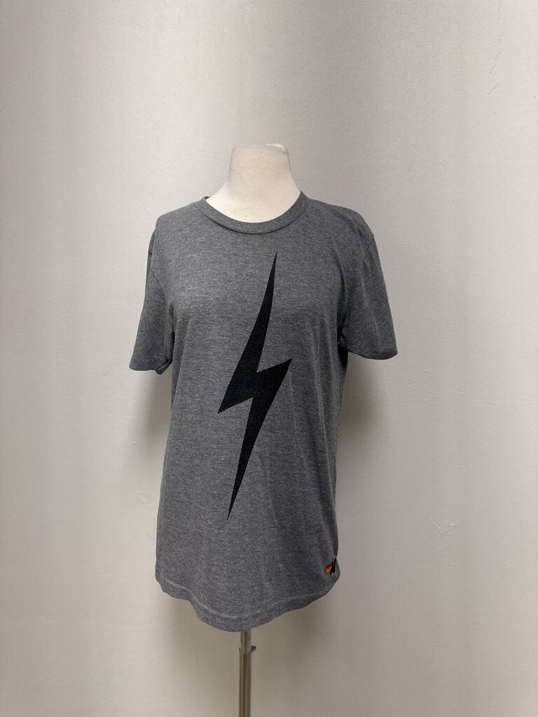 Aviator Nation Grey Lightening Bolt Tee