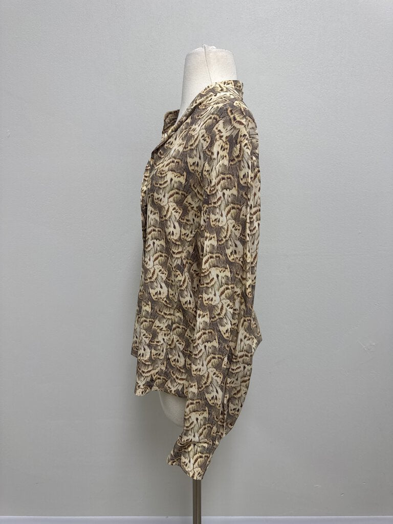 Isabel Marant Beige Printed Silk Blouse