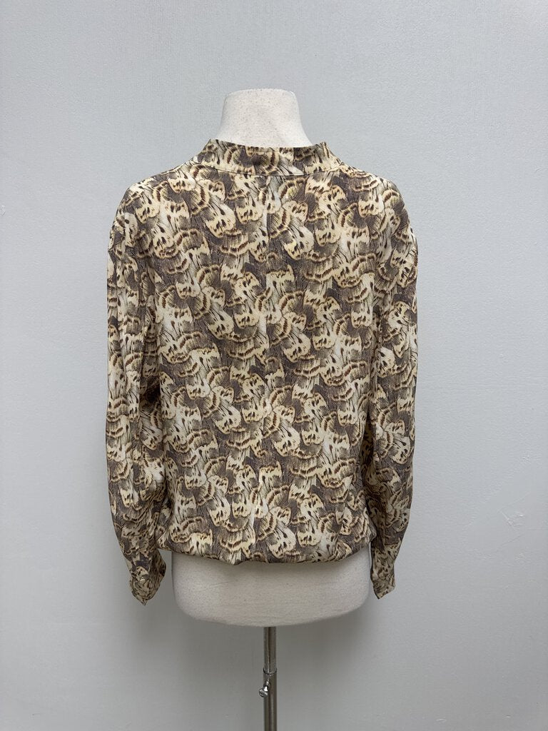 Isabel Marant Beige Printed Silk Blouse