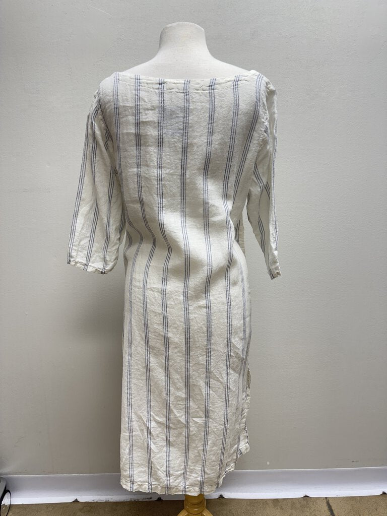 CP Shades Striped Linen Midi Dress