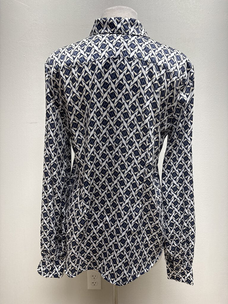 The Shirt Collection Blue Geo Print Top