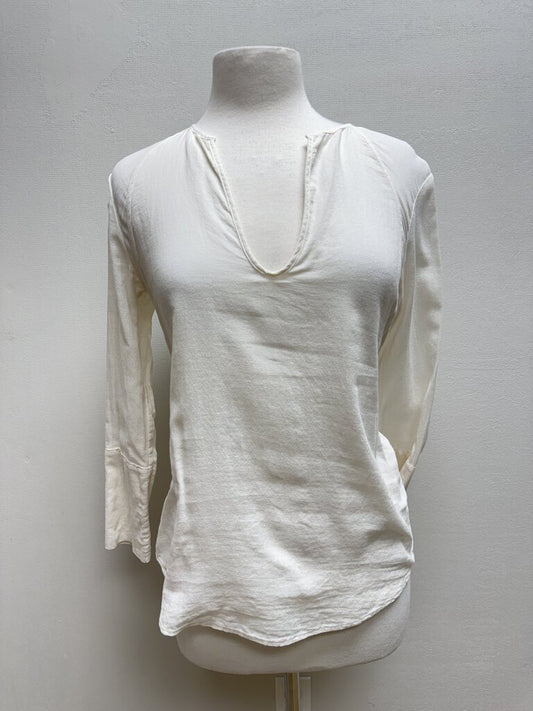 James Perse Ivory V-Neck Top