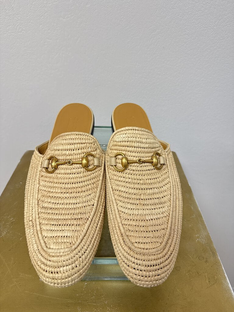 Gucci Tan Raffia Mule