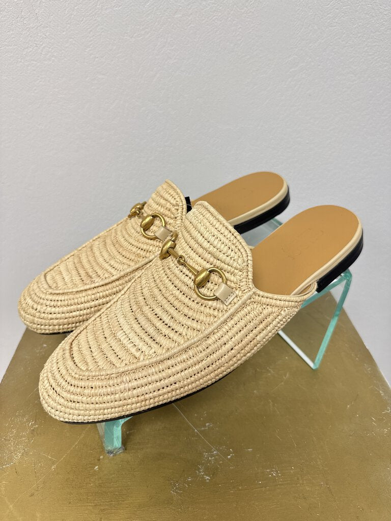 Gucci Tan Raffia Mule (Mens = size 40 or 10)