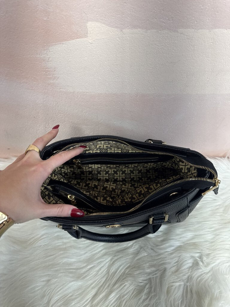 Tory Burch Black Pebbled Leather Shoulder Bag