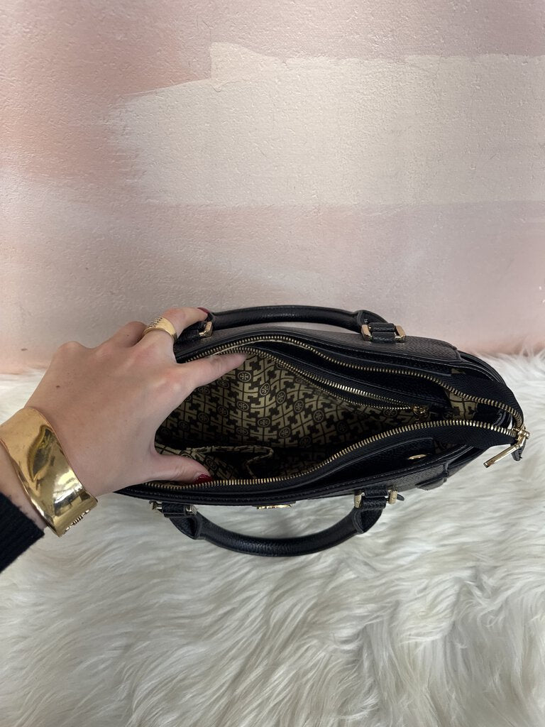 Tory Burch Black Pebbled Leather Shoulder Bag