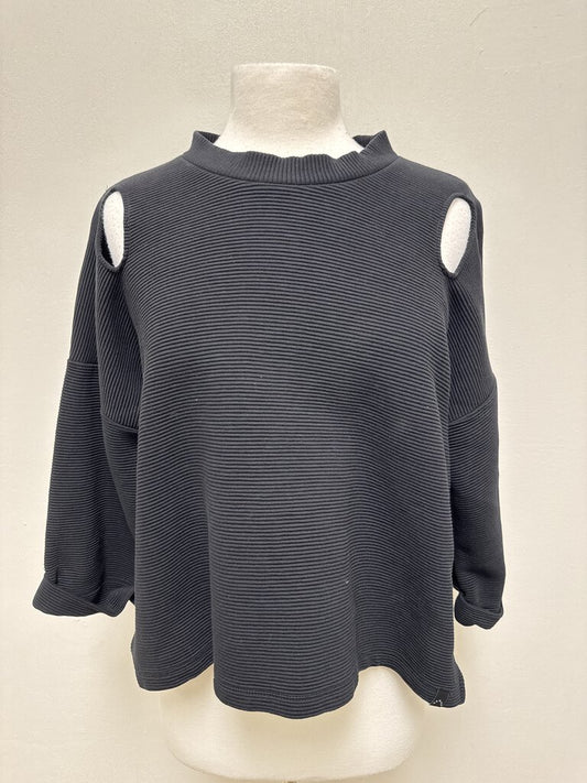 Varley Black Ribbed Sweatshirt