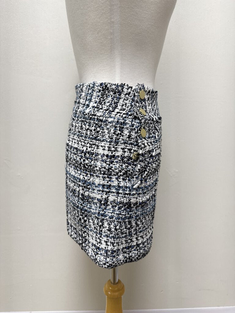 Alice + Olivia Blue Tweed Mini Skirt NWT