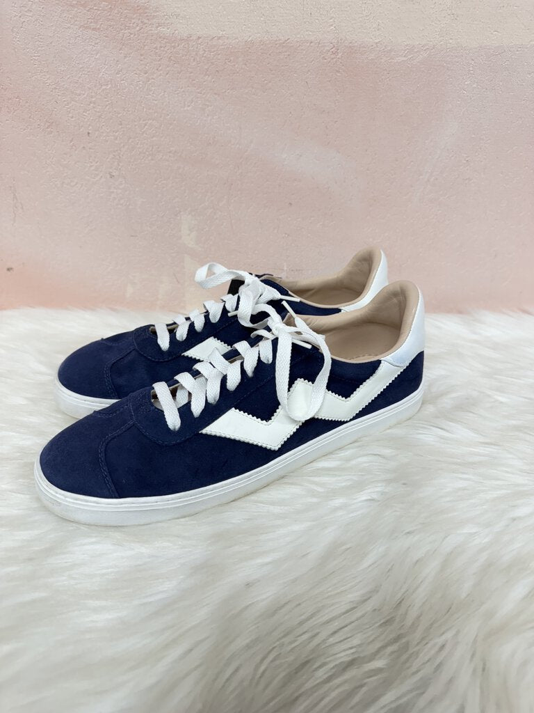 Stuart Weitzman Navy Suede Sneaker