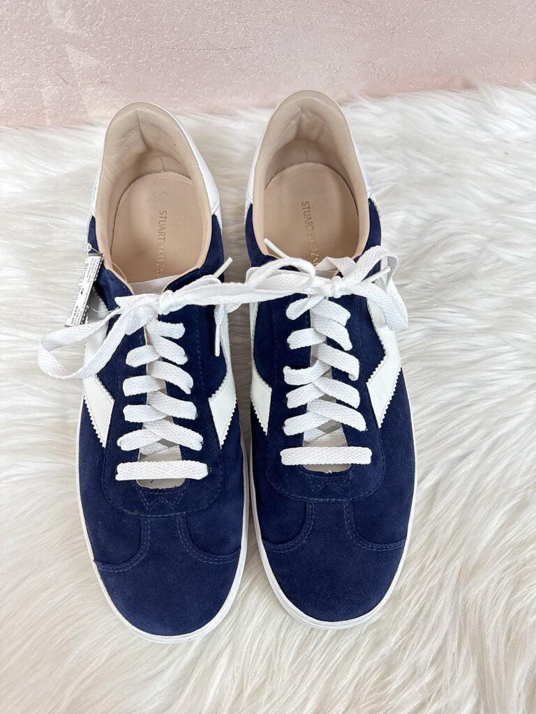 Stuart Weitzman Navy Suede Sneaker