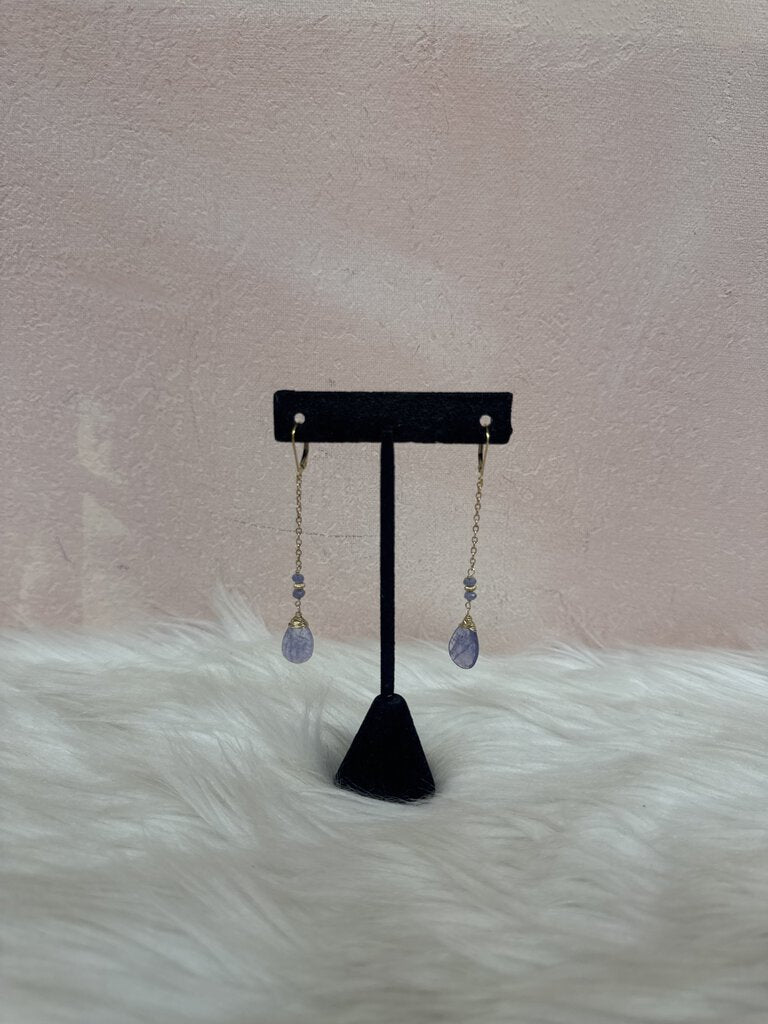 Tanzanite and Gold Filled Dangle Earrings