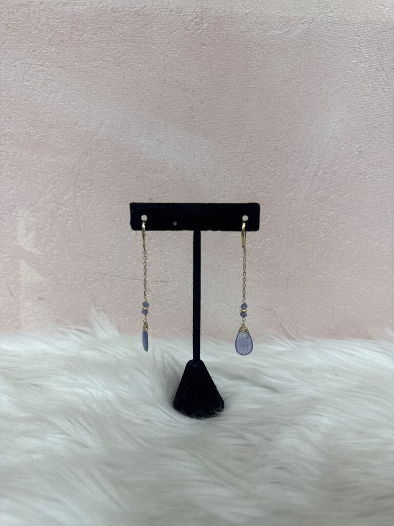 Tanzanite and Gold Filled Dangle Earrings