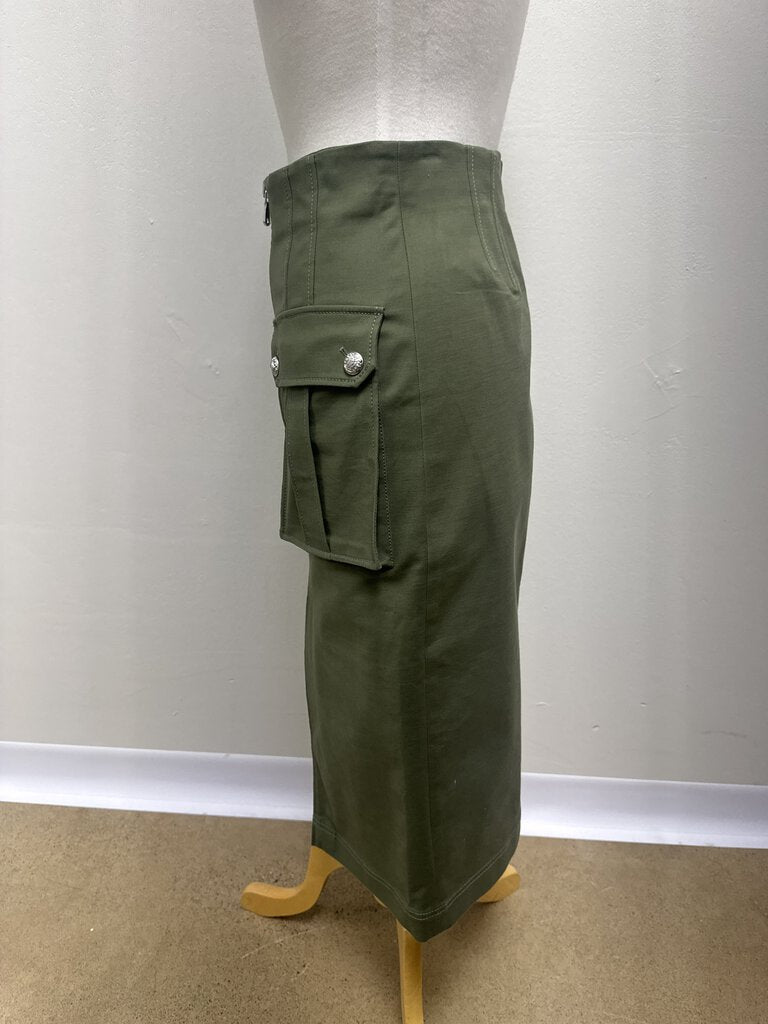 Veronica Beard Olive Front Pocket Skirt