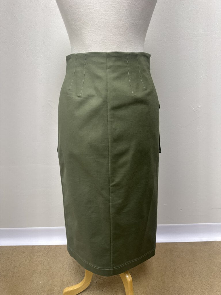 Veronica Beard Olive Front Pocket Skirt